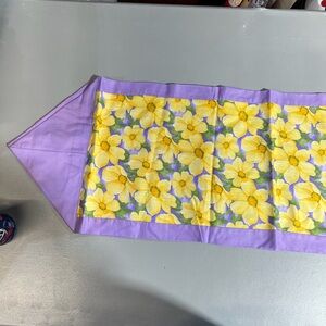 Floral Table Runner with Purple Border